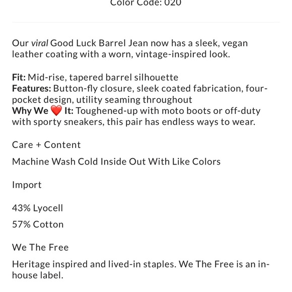 NWT We The Free Good Luck Coated Jeans New Moon Oversized 32 Women - Picture 3 of 11